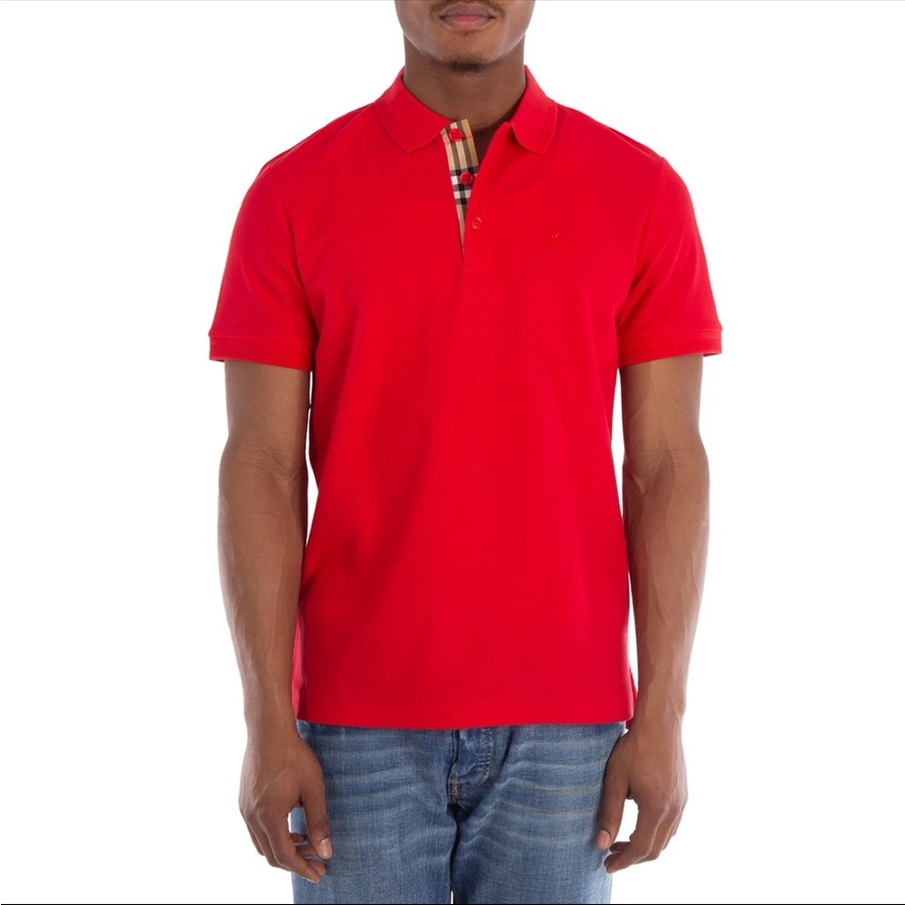 Burberry Men’s Red Polo Shirt Size M